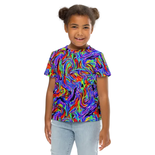 Electric Riviera on a Kids Crew Neck T-Shirt