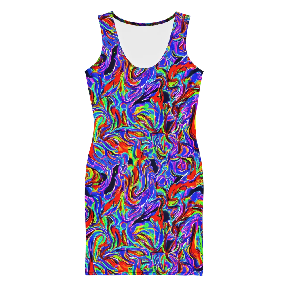 Electric Riviera on Bodycon Dress — Front
