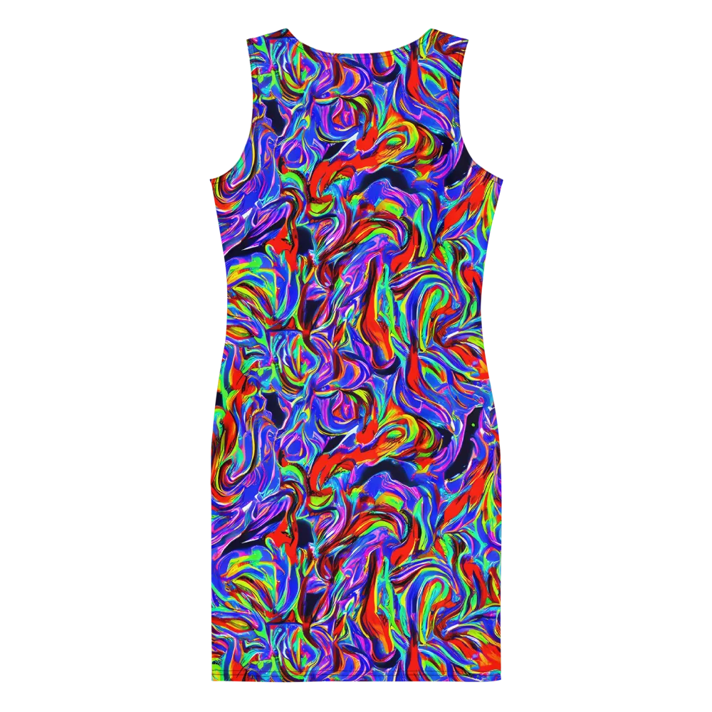 Electric Riviera on Bodycon Dress — Back