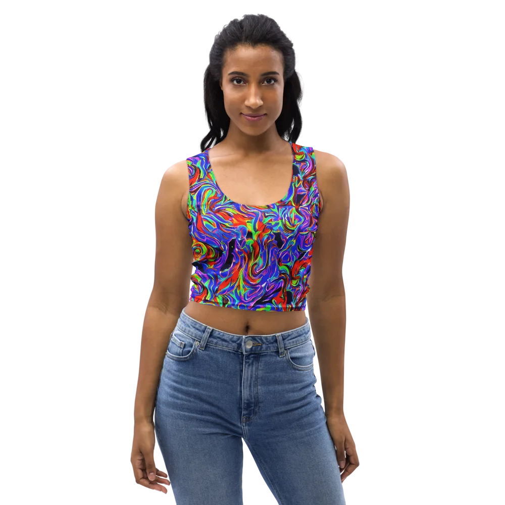 Electric Riviera on Crop Top — Front
