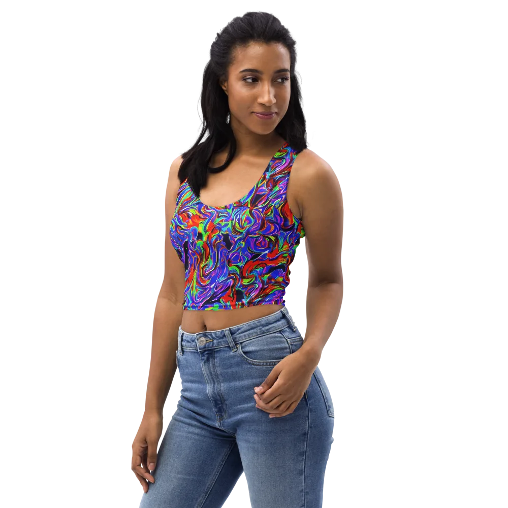 Electric Riviera on Crop Top — Left Front