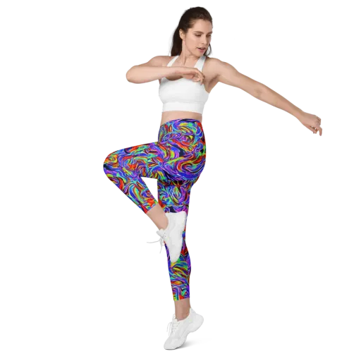 Electric Riviera on a Leggings with Pockets