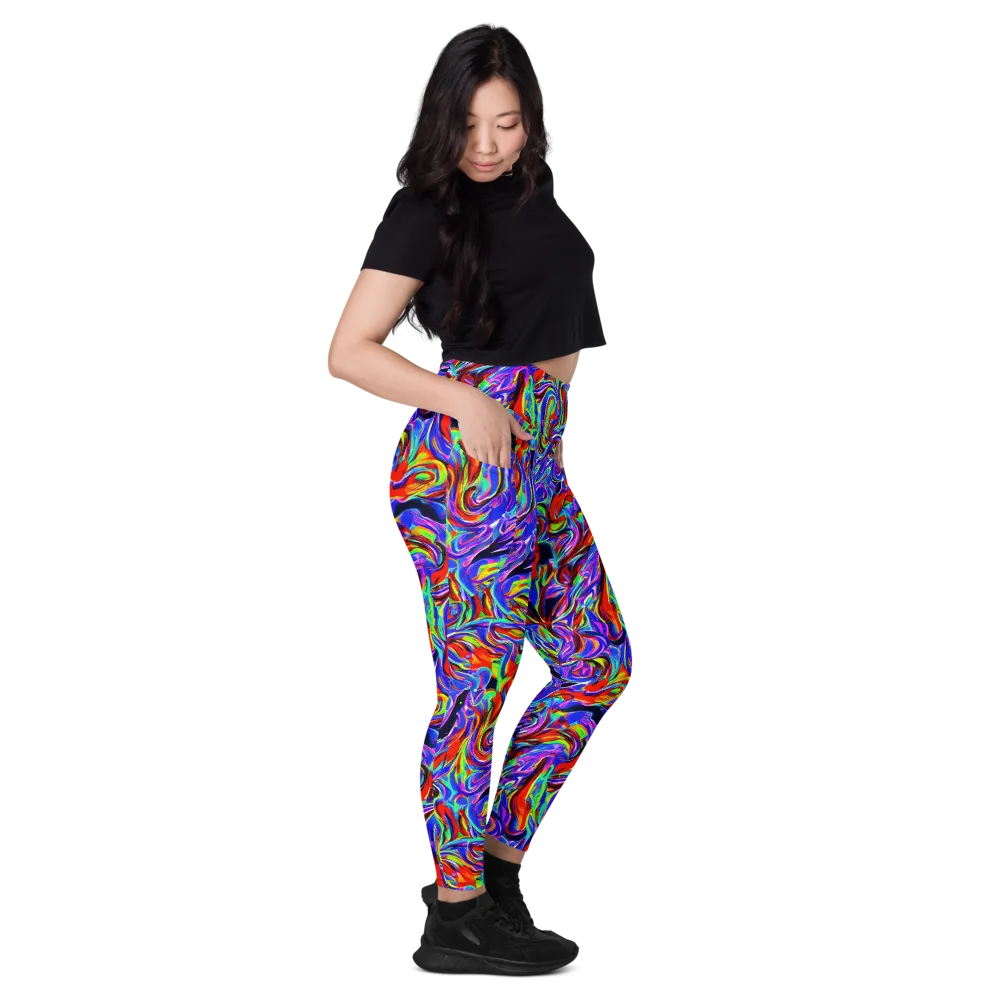 Electric Riviera on Leggings with Pockets — Right