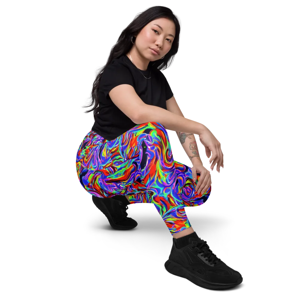 Electric Riviera on Leggings with Pockets — Right Front