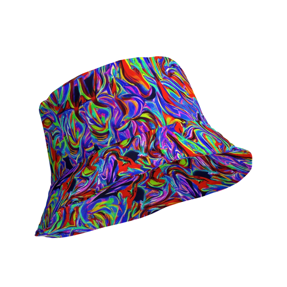 Electric Riviera on Reversible Bucket Hat — Product details Outside