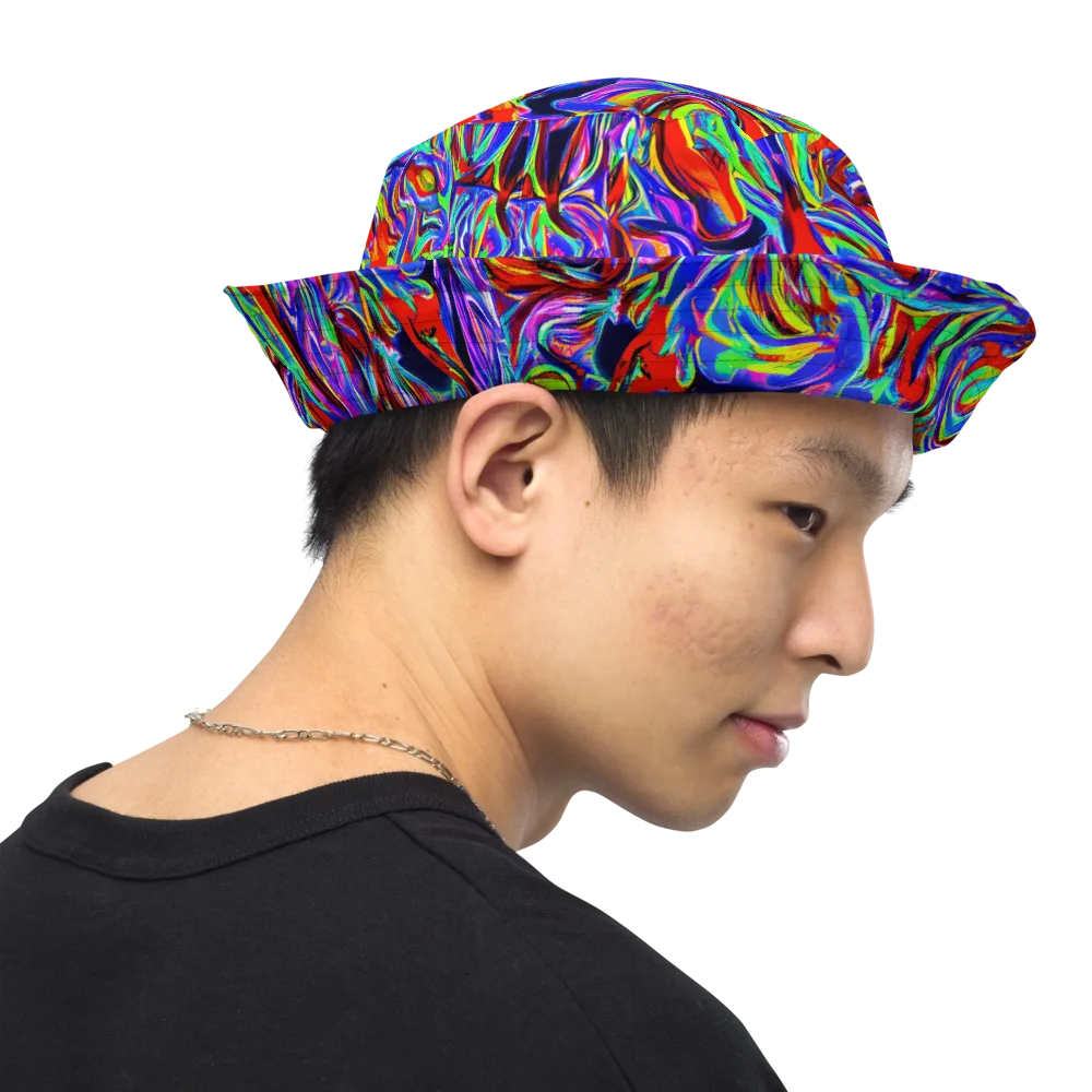 Electric Riviera on Reversible Bucket Hat — Right Outside