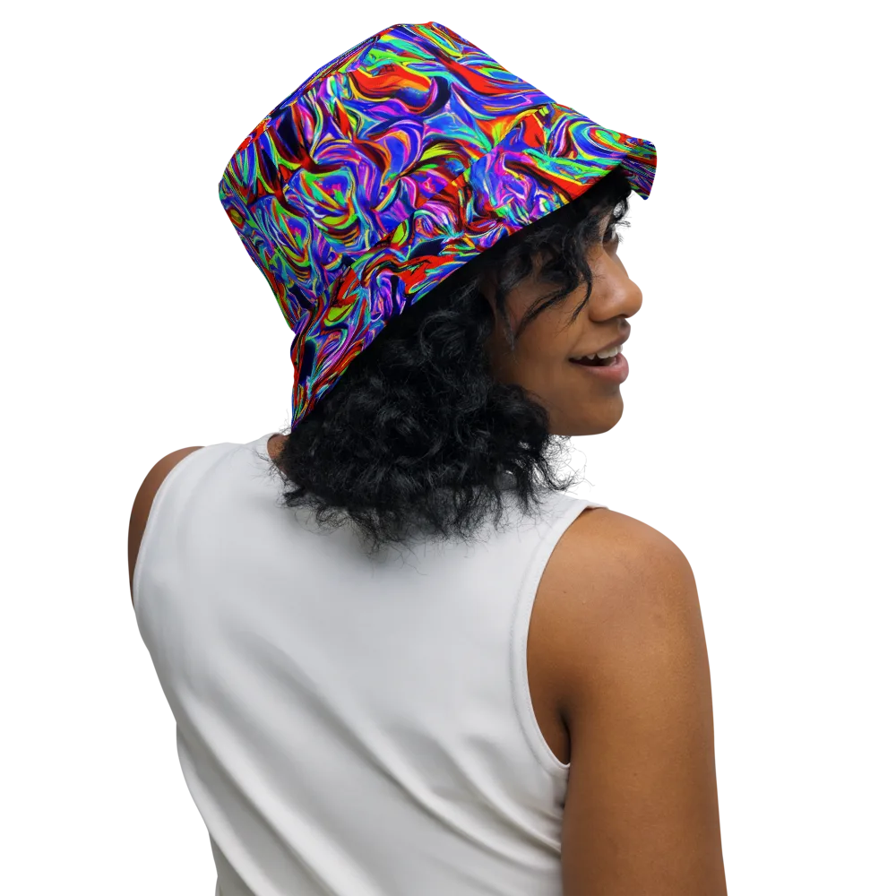 Electric Riviera on Reversible Bucket Hat — Right Outside