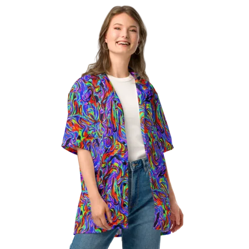 Electric Riviera on a Button Shirt
