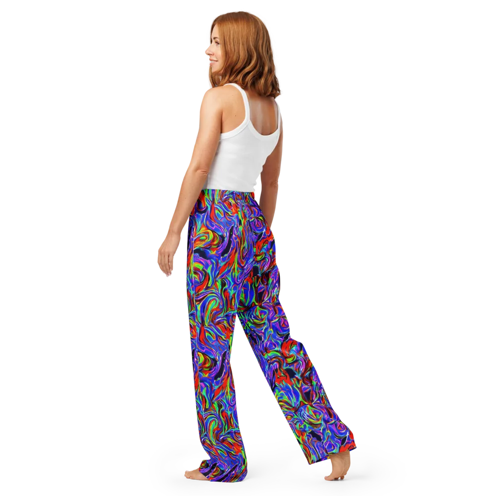 Electric Riviera on Women's Pajama Pants — Back