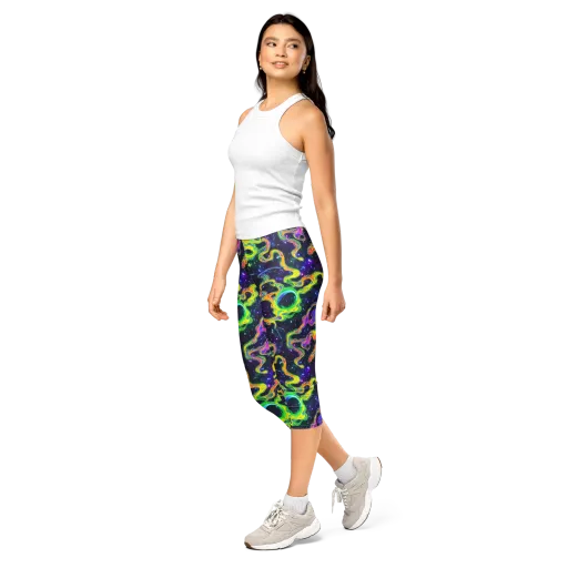 Neon Star Current on a Capri Leggings