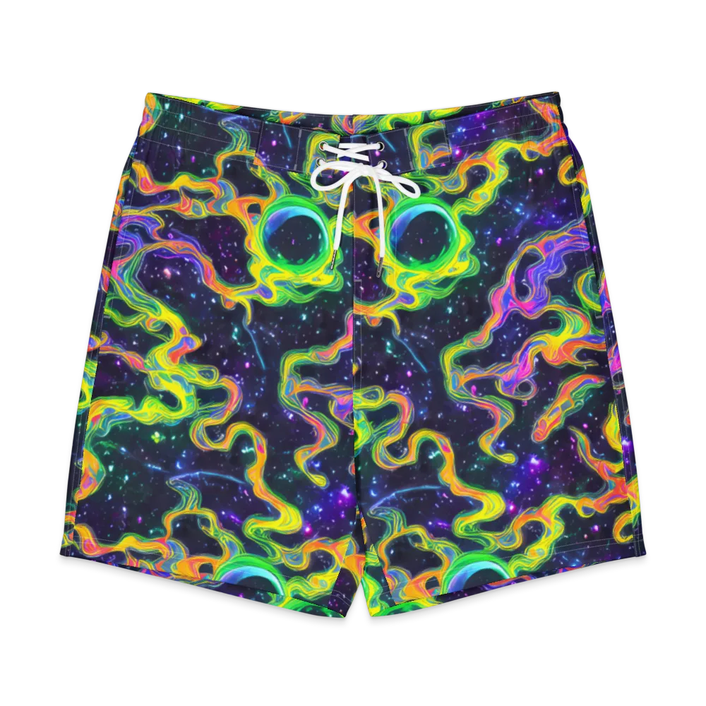 Neon Star Current on Men's Board Shorts — Front