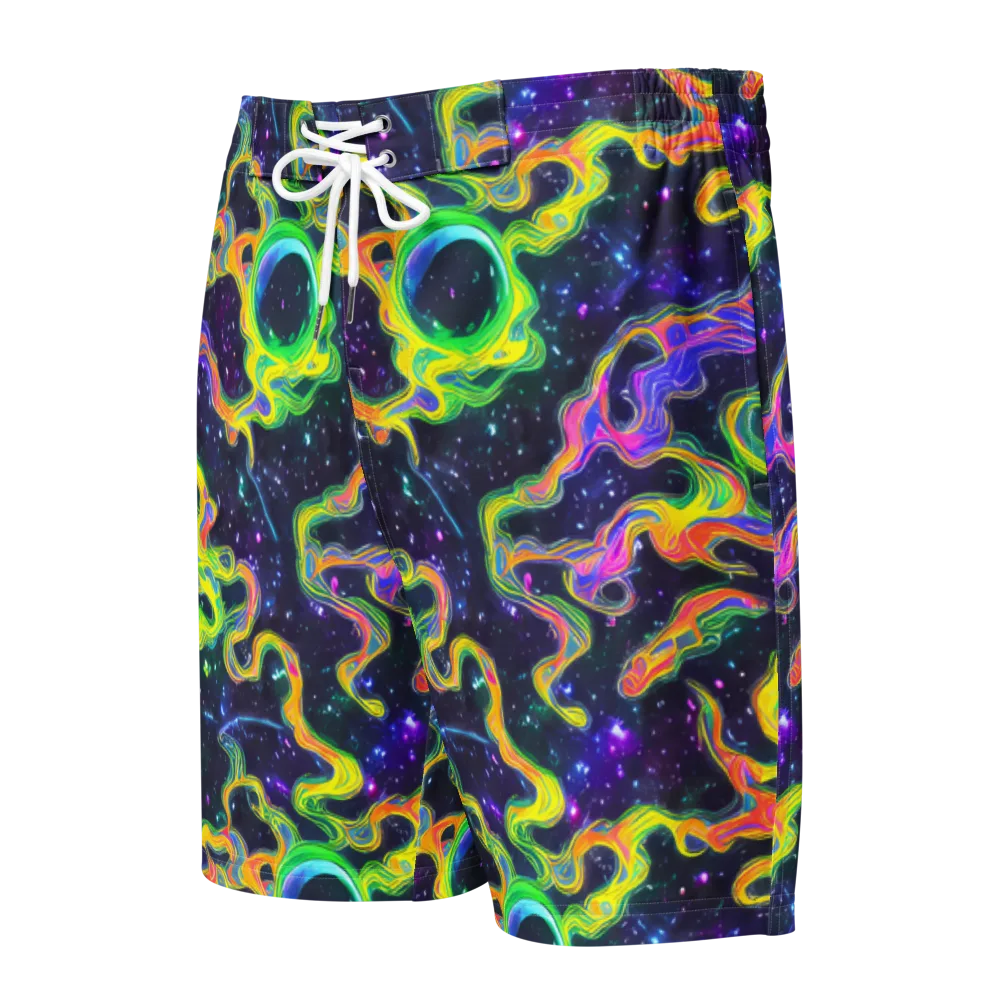 Neon Star Current on Men's Board Shorts — Front