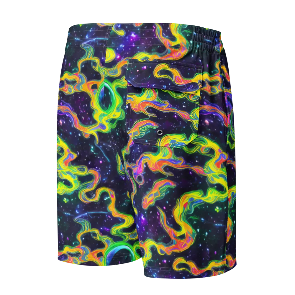 Neon Star Current on Men's Board Shorts — Back