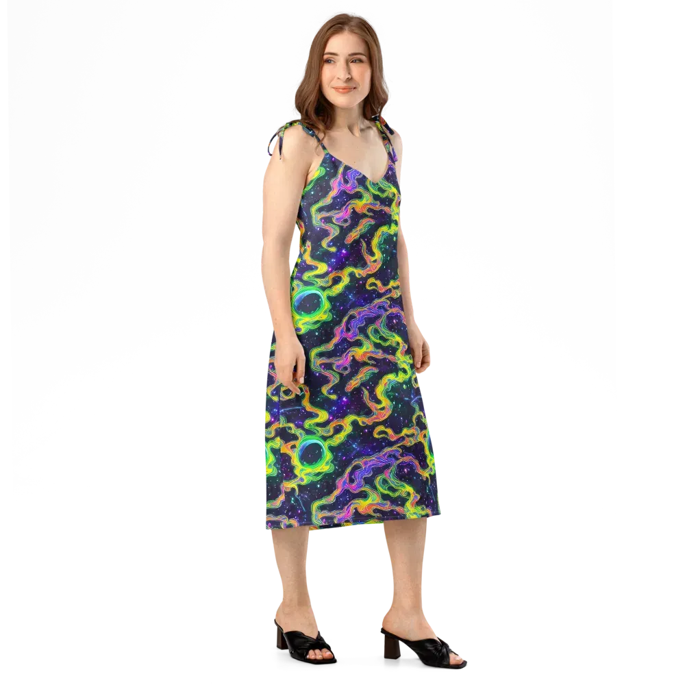 Neon Star Current on Slip Dress — Right Front