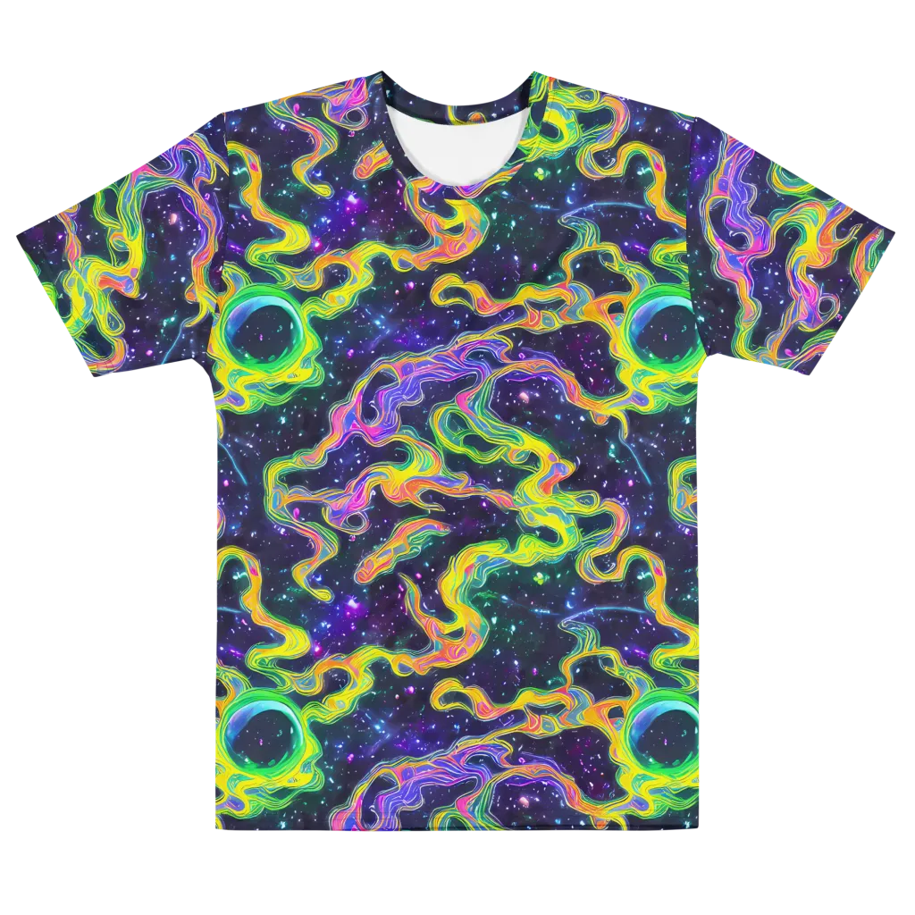 Neon Star Current on Men's Cotton Crew Neck T-Shirt — Front