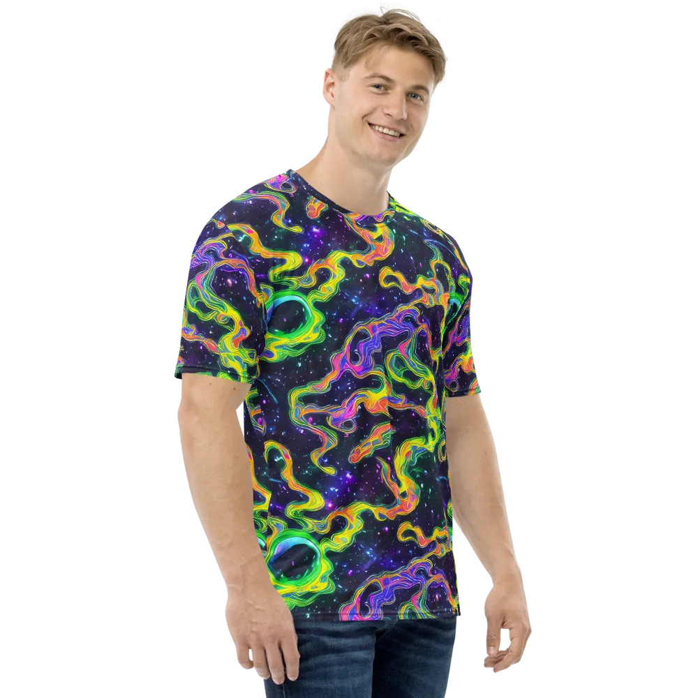 Neon Star Current on Men's Crew Neck T-Shirt — Right