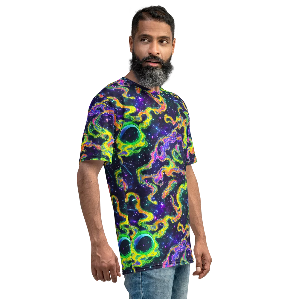 Neon Star Current on Men's Crew Neck T-Shirt — Right