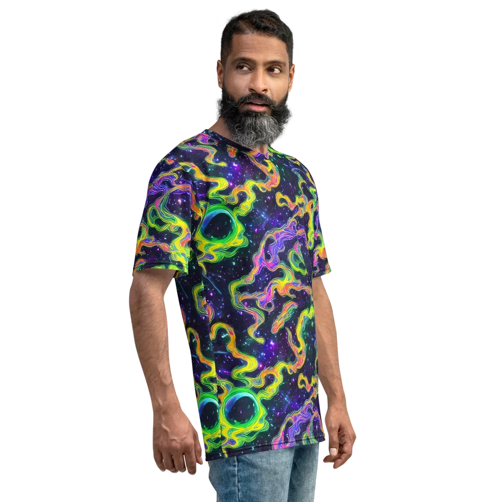 Neon Star Current on Men's Crew Neck T-Shirt — Right