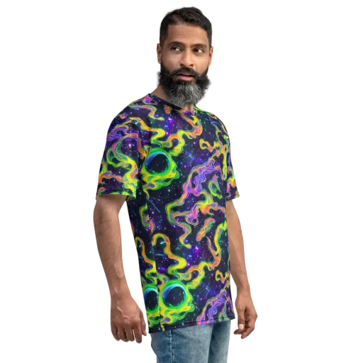 Neon Star Current on a Men's Crew Neck T-Shirt