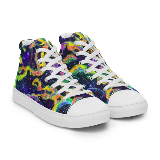 Neon Star Current on a Men's High Top Canvas Shoes