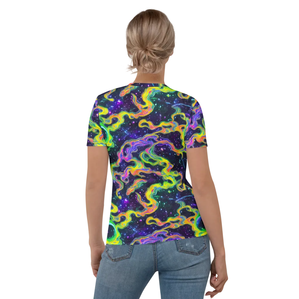 Neon Star Current on Women's Crew Neck T-Shirt — Back