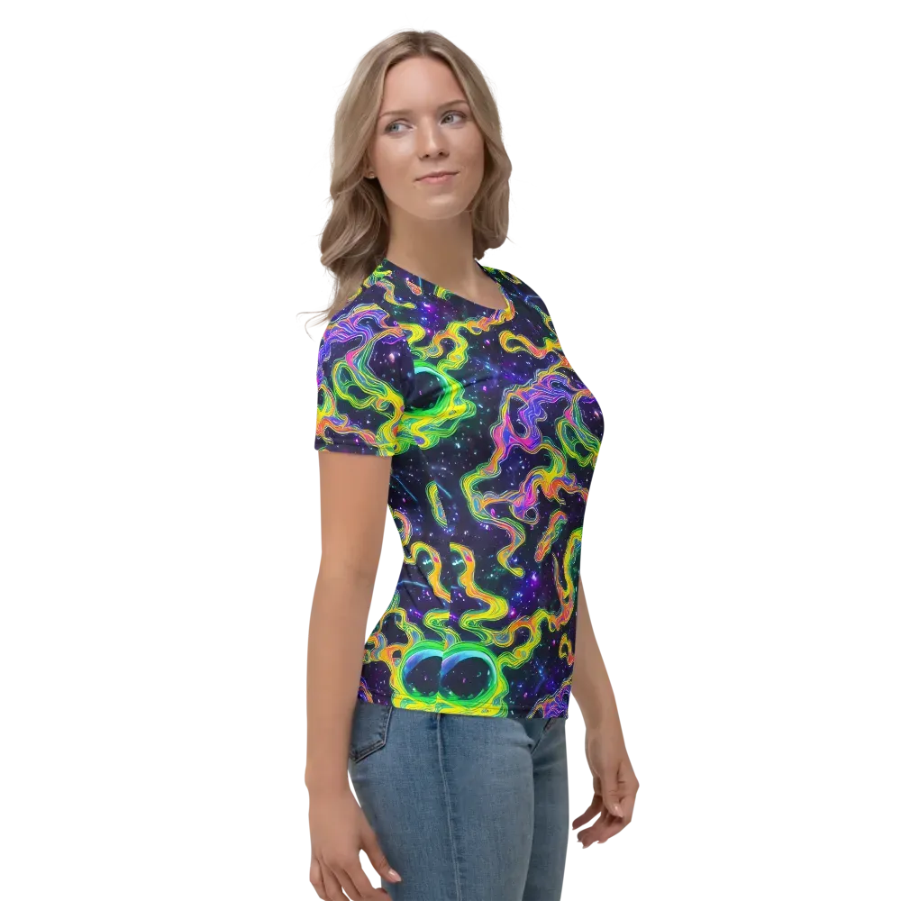 Neon Star Current on Women's Crew Neck T-Shirt — Right