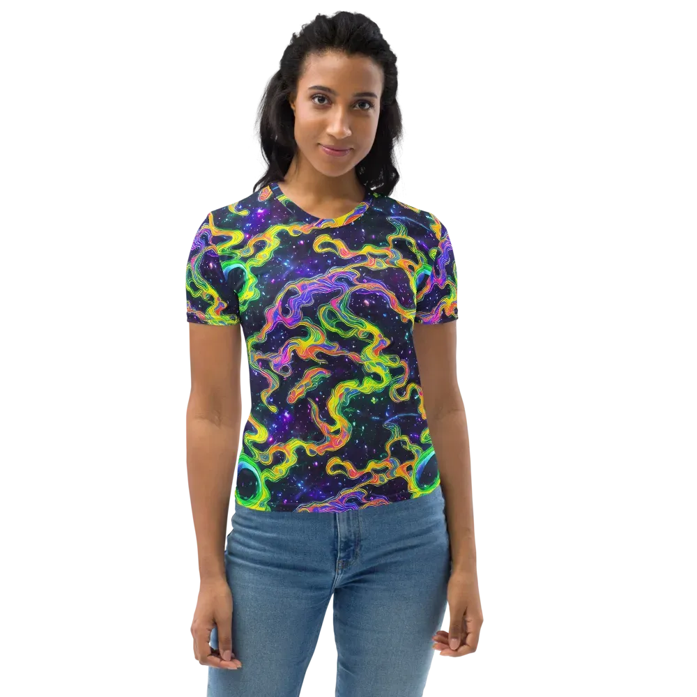 Neon Star Current on Women's Crew Neck T-Shirt — Front