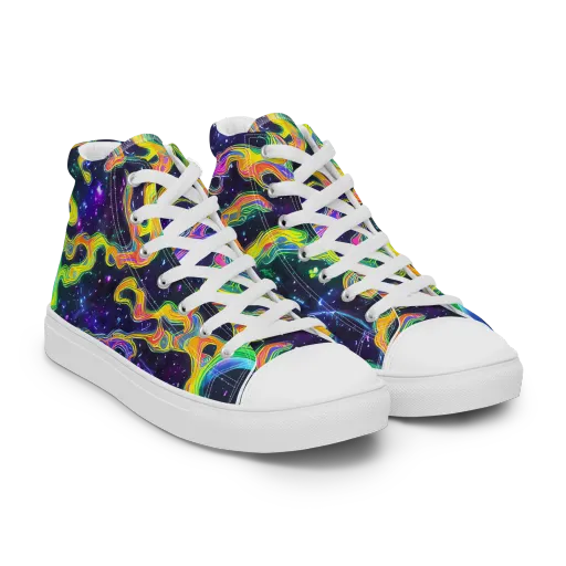 Neon Star Current on a Women's High Top Canvas Shoes