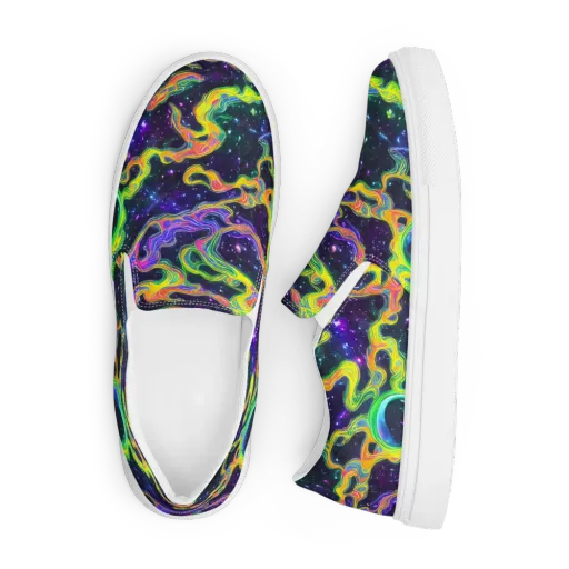 Neon Star Current on a Men's Slip-On Canvas Shoes