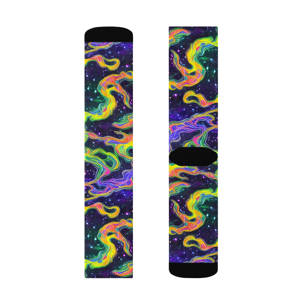 Neon Star Current on Socks — Left Sock