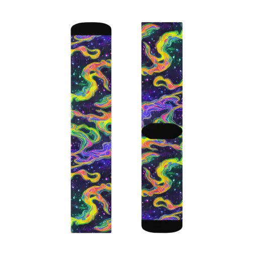 Neon Star Current on a Socks