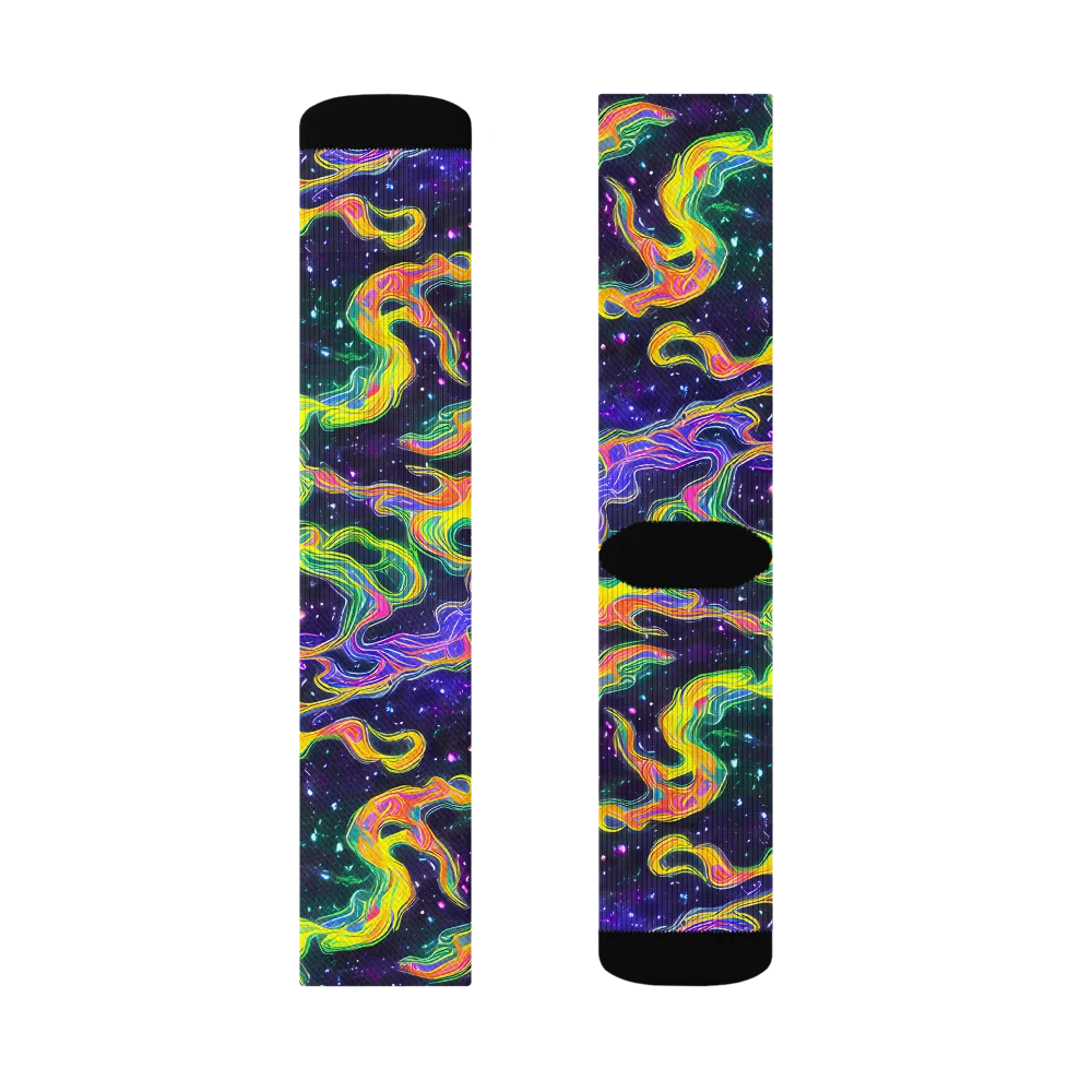 Neon Star Current on Socks — Right Sock