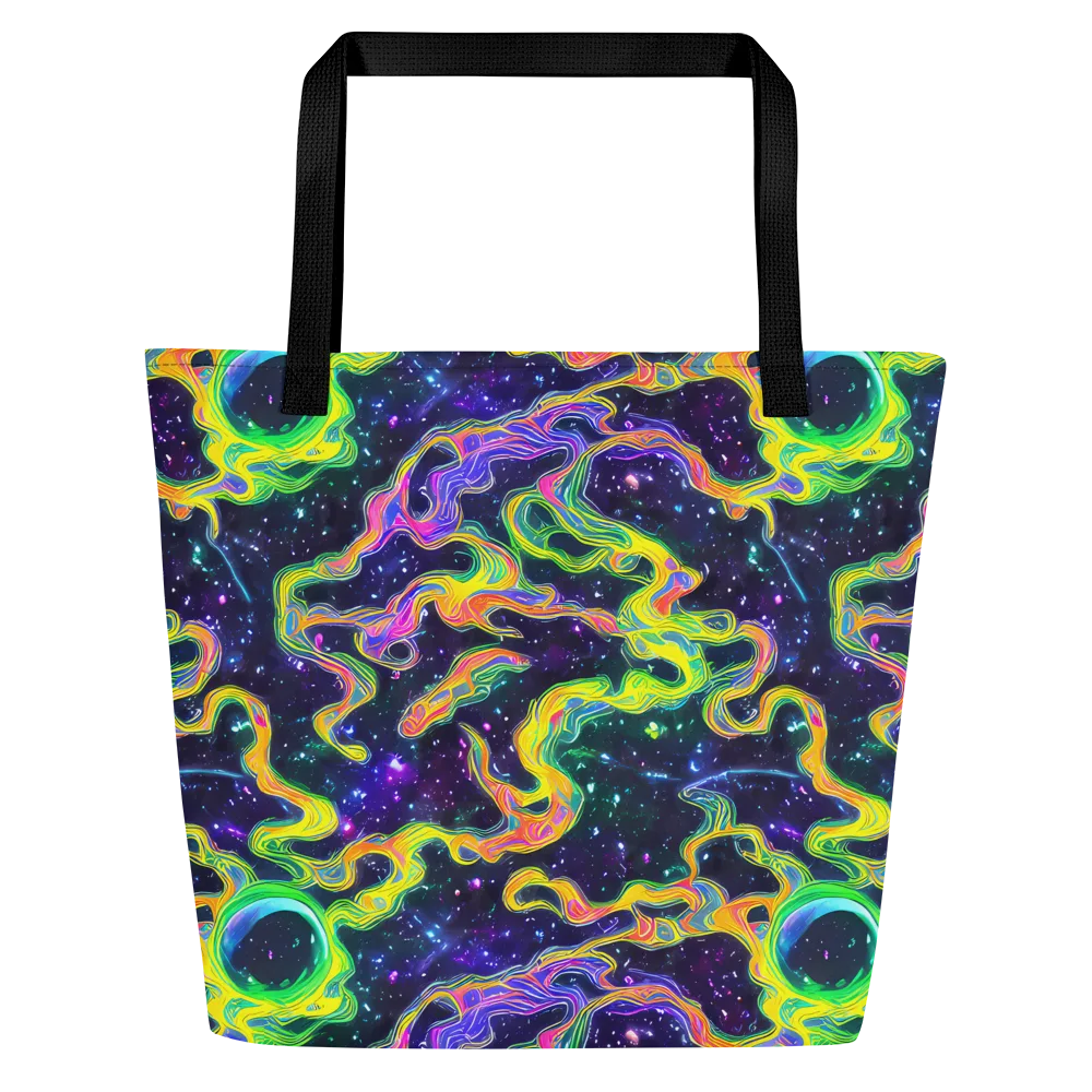 Neon Star Current on Large Tote Bag W/ Pocket — Front