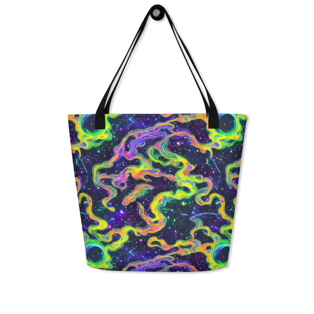 Neon Star Current on Large Tote Bag W/ Pocket — Front