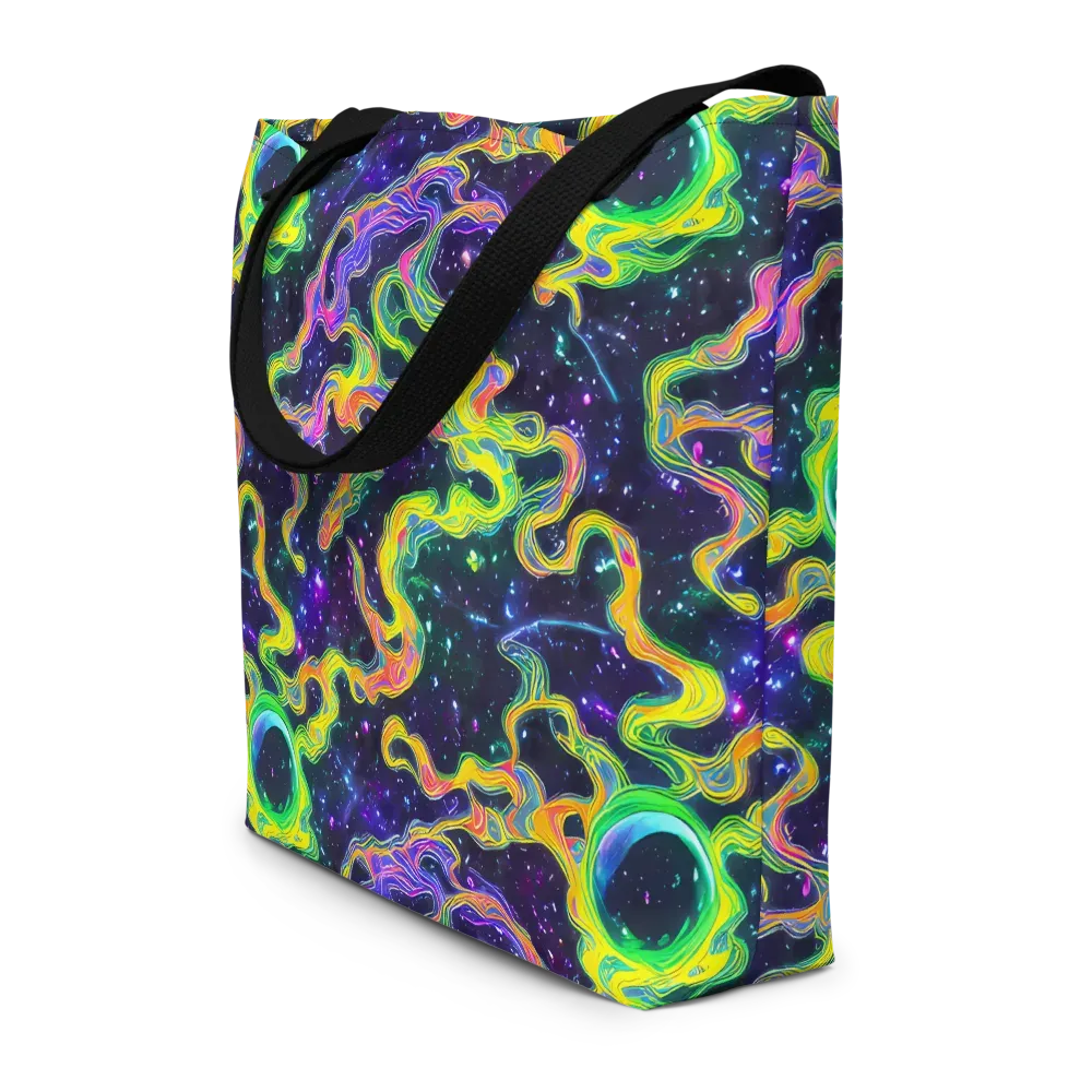 Neon Star Current on Large Tote Bag W/ Pocket — Front