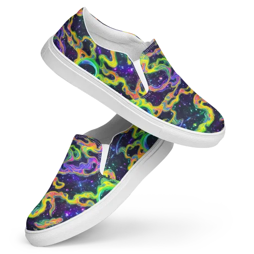 Neon Star Current on a Women's Slip-On Canvas Shoes
