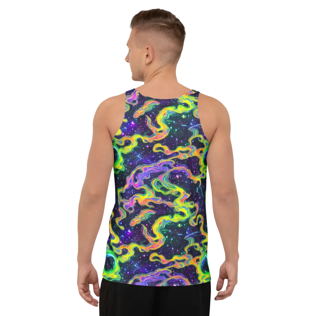 Neon Star Current on Men's Tank Top — Back