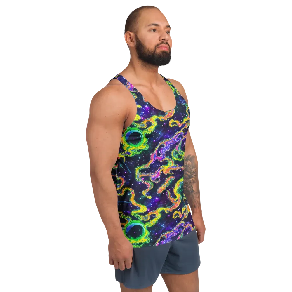 Neon Star Current on Men's Tank Top — Right Front