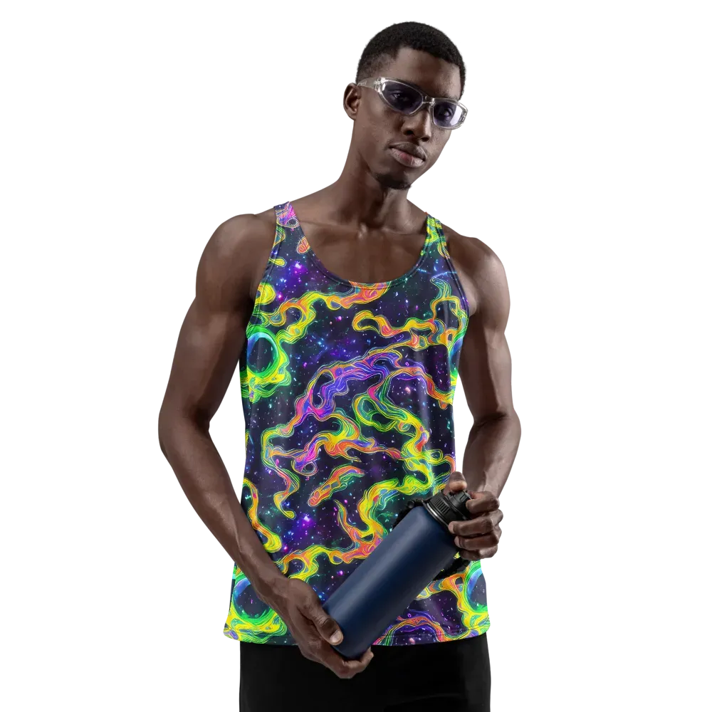 Neon Star Current on Men's Tank Top — Front