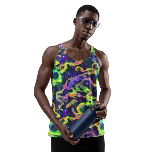 Neon Star Current on a Men's Tank Top