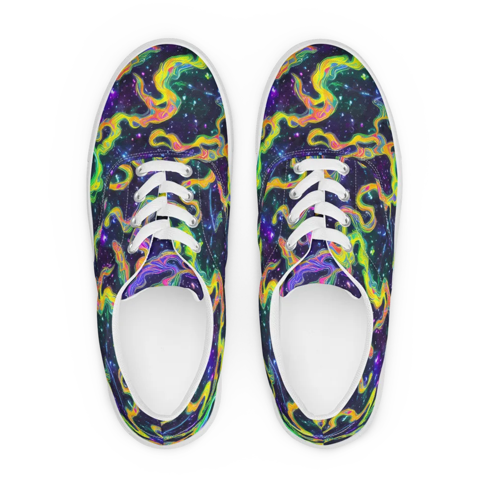 Neon Star Current on Men's Lace-Up Canvas Shoes — Front