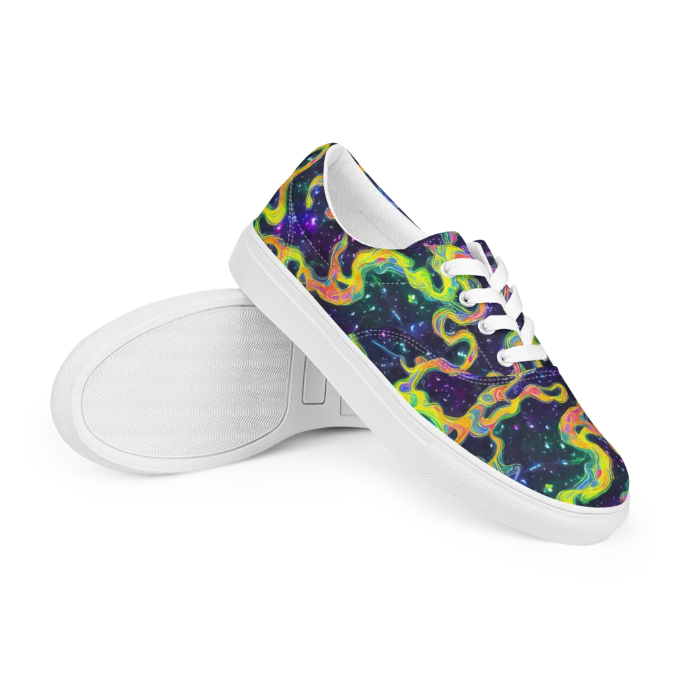 Neon Star Current on Men's Lace-Up Canvas Shoes — Right Front
