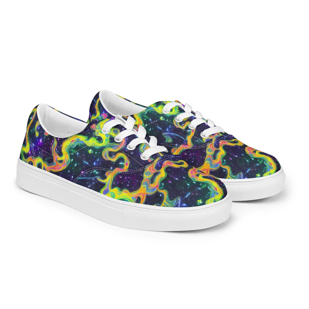 Neon Star Current on Men's Lace-Up Canvas Shoes — Right Front