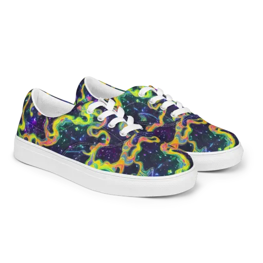 Neon Star Current on a Men's Lace-Up Canvas Shoes