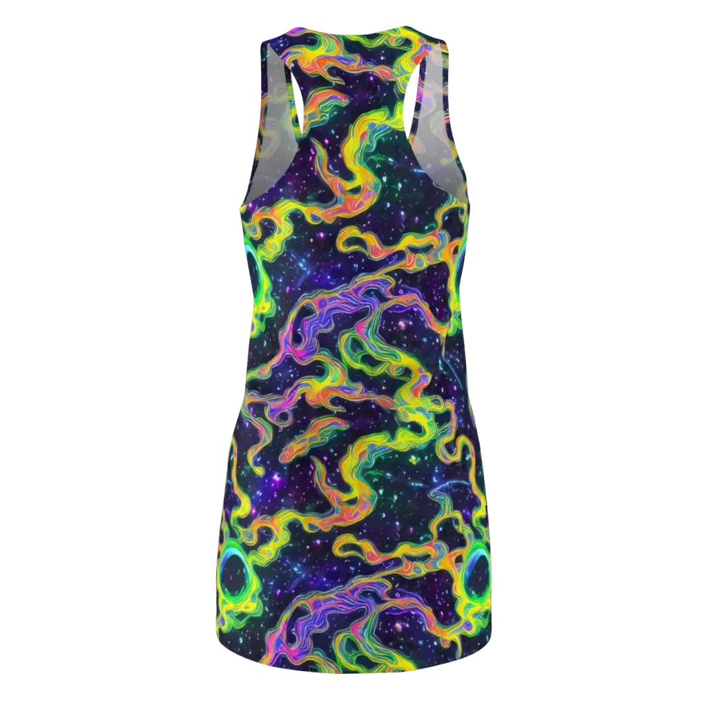 Neon Star Current on Racerback Dress — Back