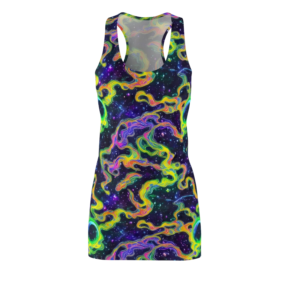 Neon Star Current on Racerback Dress — Front
