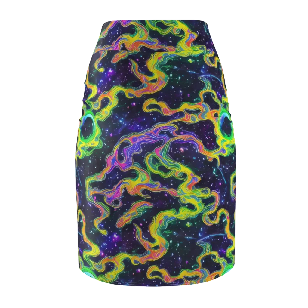 Neon Star Current on Pencil Skirt — Back
