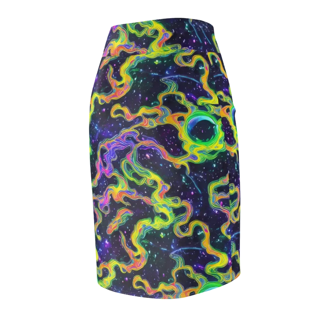 Neon Star Current on Pencil Skirt — Back Side