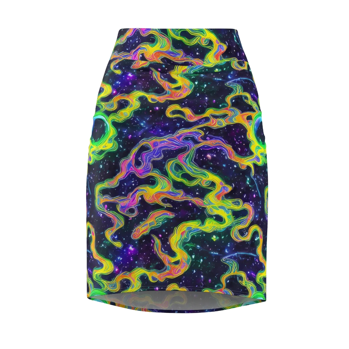 Neon Star Current on Pencil Skirt — Front