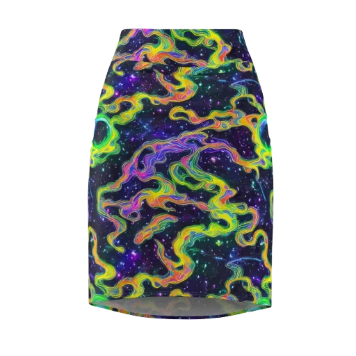 Neon Star Current on a Pencil Skirt